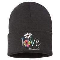 Love Granna Life Art Flower Color Sustainable Knit Beanie