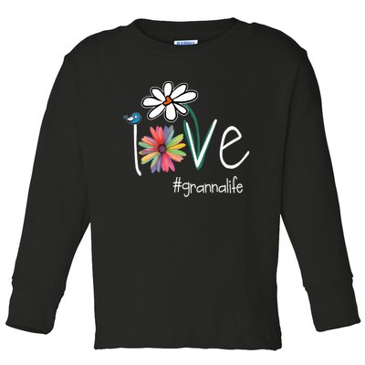 Love Granna Life Art Flower Color Toddler Long Sleeve Shirt