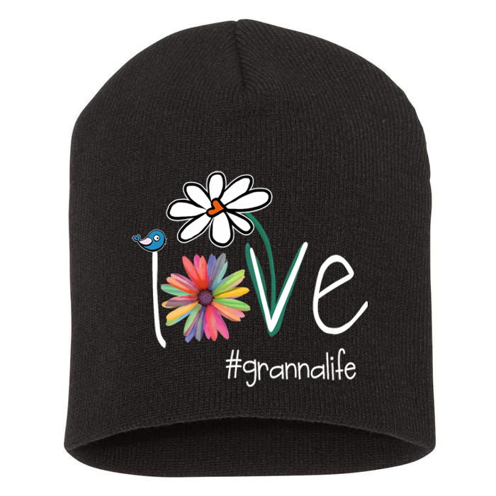 Love Granna Life Art Flower Color Short Acrylic Beanie