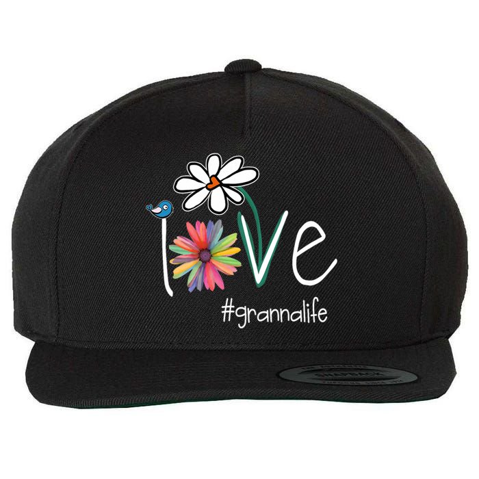 Love Granna Life Art Flower Color Wool Snapback Cap