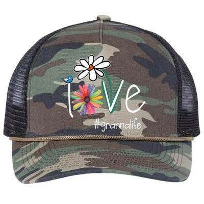 Love Granna Life Art Flower Color Retro Rope Trucker Hat Cap