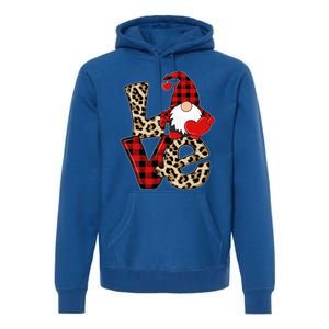 Love Gnomes Leopard Buffalo Plaid Christmas Pajamas Boy Girl Gift Premium Hoodie