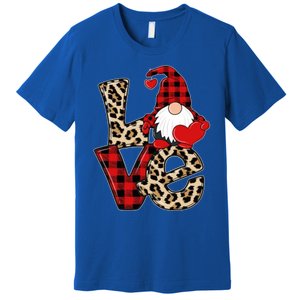 Love Gnomes Leopard Buffalo Plaid Christmas Pajamas Boy Girl Gift Premium T-Shirt