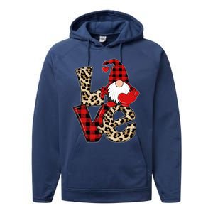 Love Gnomes Leopard Buffalo Plaid Christmas Pajamas Boy Girl Gift Performance Fleece Hoodie