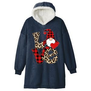 Love Gnomes Leopard Buffalo Plaid Christmas Pajamas Boy Girl Gift Hooded Wearable Blanket