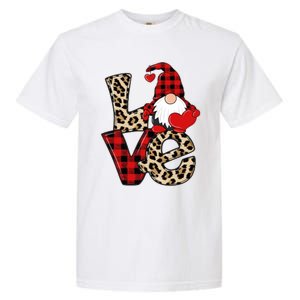 Love Gnomes Leopard Buffalo Plaid Christmas Pajamas Boy Girl Gift Garment-Dyed Heavyweight T-Shirt