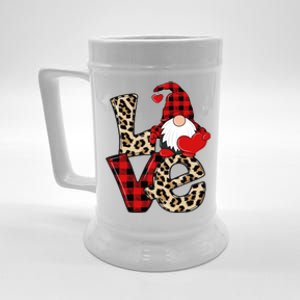 Love Gnomes Leopard Buffalo Plaid Christmas Pajamas Boy Girl Gift Beer Stein