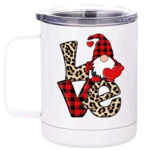 Love Gnomes Leopard Buffalo Plaid Christmas Pajamas Boy Girl Gift 12 oz Stainless Steel Tumbler Cup