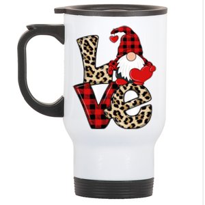 Love Gnomes Leopard Buffalo Plaid Christmas Pajamas Boy Girl Gift Stainless Steel Travel Mug