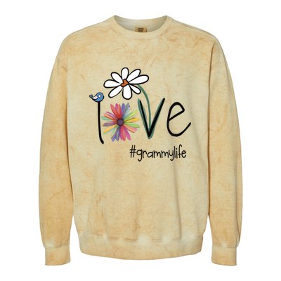 Love Grammy Life Art Flower Great Gift Colorblast Crewneck Sweatshirt