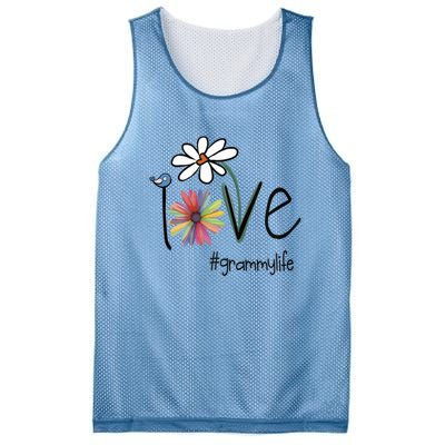 Love Grammy Life Art Flower Great Gift Mesh Reversible Basketball Jersey Tank