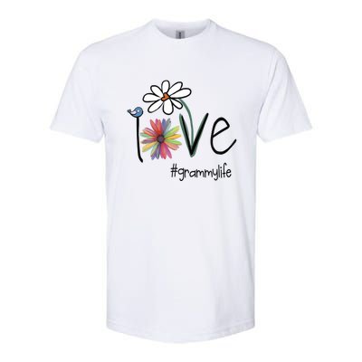 Love Grammy Life Art Flower Great Gift Softstyle® CVC T-Shirt