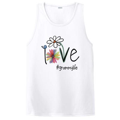 Love Grammy Life Art Flower Great Gift PosiCharge Competitor Tank