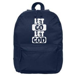 Let Go Let God Jesus Faith Quote Religious Christian Gift 16 in Basic Backpack