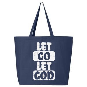 Let Go Let God Jesus Faith Quote Religious Christian Gift 25L Jumbo Tote