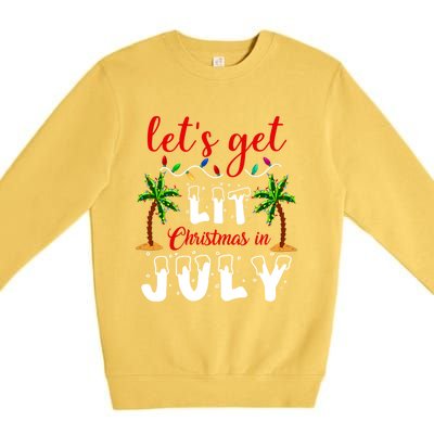 Let's Get Lit Christmas In July Summer Holiday Cute Gift Premium Crewneck Sweatshirt