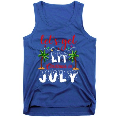 Let's Get Lit Christmas In July Summer Holiday Cute Gift Tank Top