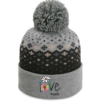 Love Gigi Life Art Flower The Baniff Cuffed Pom Beanie