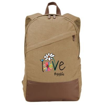 Love Gigi Life Art Flower Cotton Canvas Backpack