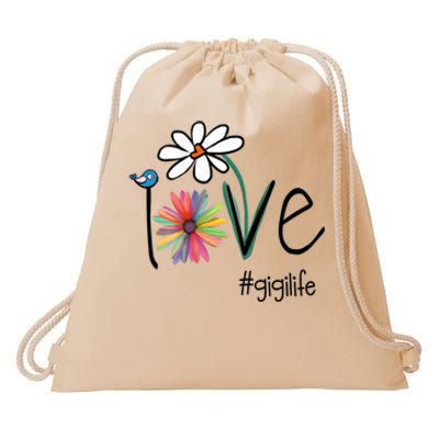 Love Gigi Life Art Flower Drawstring Bag