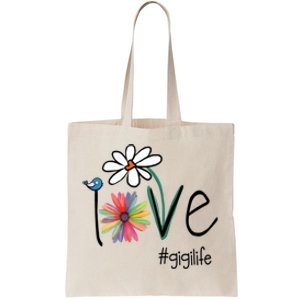 Love Gigi Life Art Flower Tote Bag