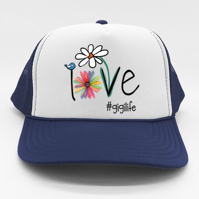 Love Gigi Life Art Flower Trucker Hat