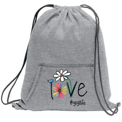 Love Gigi Life Art Flower Sweatshirt Cinch Pack Bag