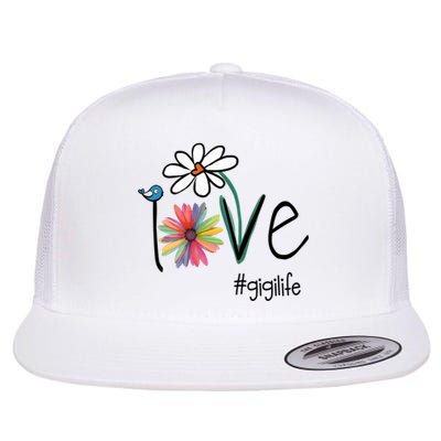 Love Gigi Life Art Flower Flat Bill Trucker Hat