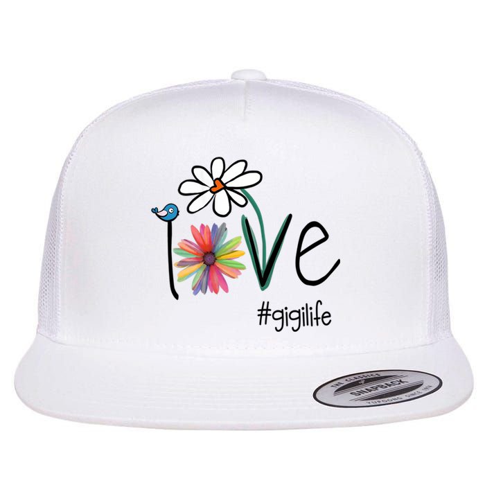 Love Gigi Life Art Flower Flat Bill Trucker Hat