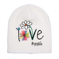 Love Gigi Life Art Flower Short Acrylic Beanie