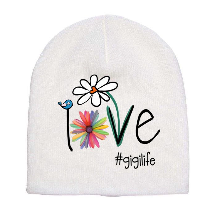 Love Gigi Life Art Flower Short Acrylic Beanie