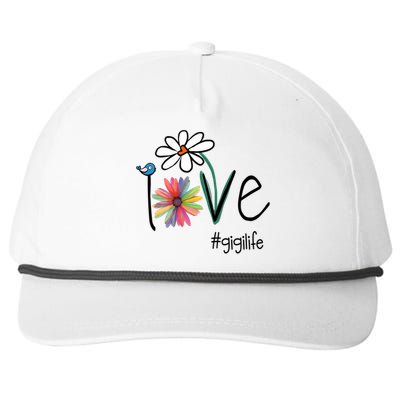 Love Gigi Life Art Flower Snapback Five-Panel Rope Hat