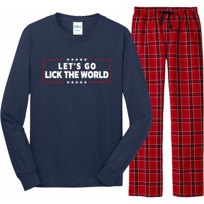 Let's Go Lick The World, Let's Get It Done Funny Joe Biden Long Sleeve Pajama Set