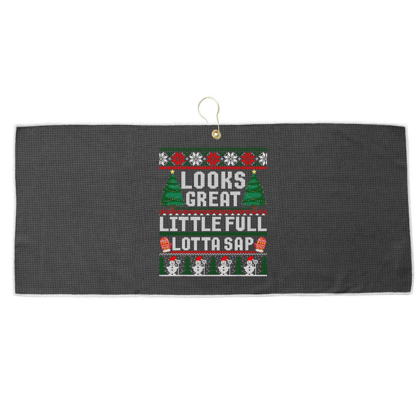 Looks Great Little Full Lotta Sap Tee Christmas Vacation Large Microfiber Waffle Golf Towel
