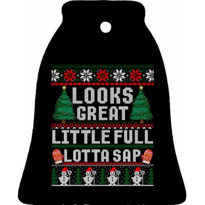 Looks Great Little Full Lotta Sap Tee Christmas Vacation Ceramic Bell Ornament