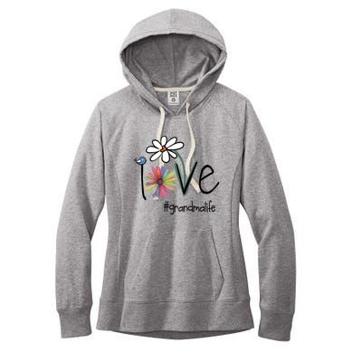 Love Grandma Life Art Flower Women's Fleece Hoodie