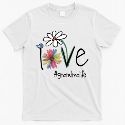 Love Grandma Life Art Flower T-Shirt