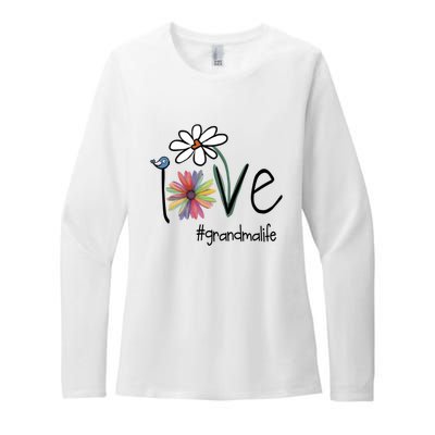 Love Grandma Life Art Flower Womens CVC Long Sleeve Shirt