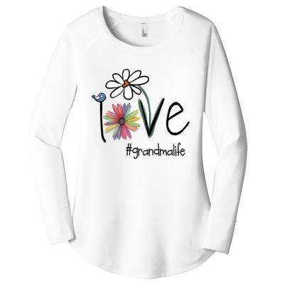 Love Grandma Life Art Flower Women's Perfect Tri Tunic Long Sleeve Shirt