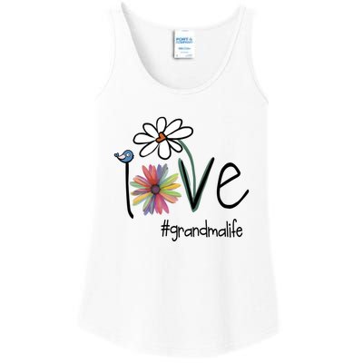 Love Grandma Life Art Flower Ladies Essential Tank