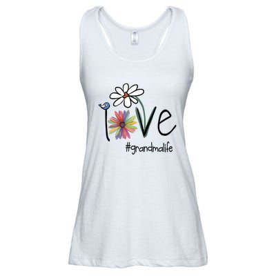 Love Grandma Life Art Flower Ladies Essential Flowy Tank