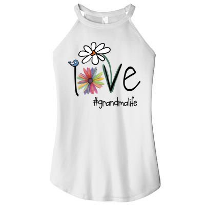 Love Grandma Life Art Flower Women's Perfect Tri Rocker Tank