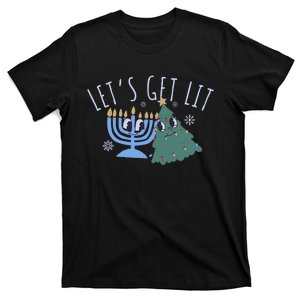 LetS Get Lit Chrismukkah Hanukkah Christmas Matching Family T-Shirt