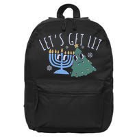 LetS Get Lit Chrismukkah Hanukkah Christmas Matching Family 16 in Basic Backpack