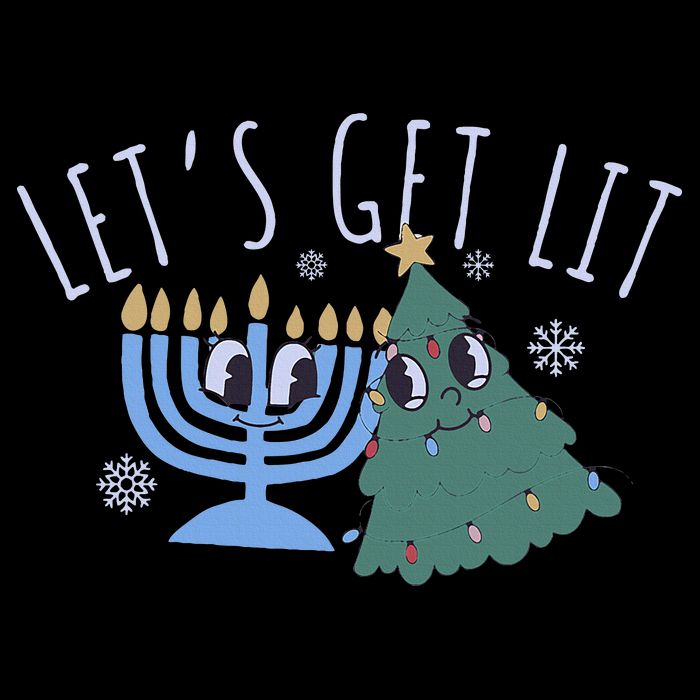LetS Get Lit Chrismukkah Hanukkah Christmas Matching Family 16 in Basic Backpack