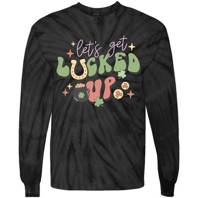 Lets Get Lucked Up Cute St Patricks Day Tie-Dye Long Sleeve Shirt