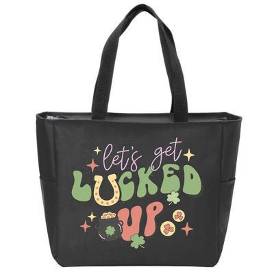 Lets Get Lucked Up Cute St Patricks Day Zip Tote Bag