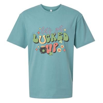 Lets Get Lucked Up Cute St Patricks Day Sueded Cloud Jersey T-Shirt