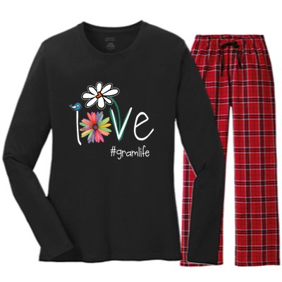 Love Gram Life Art Flower Color Women's Long Sleeve Flannel Pajama Set 