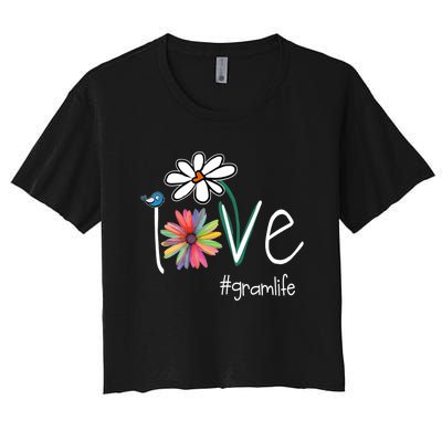 Love Gram Life Art Flower Color Women's Crop Top Tee